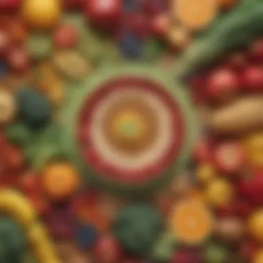 Diverse Sources of Dietary Fiber Illustration depicting a variety of fiber-rich foods including fruits, vegetables, and grains