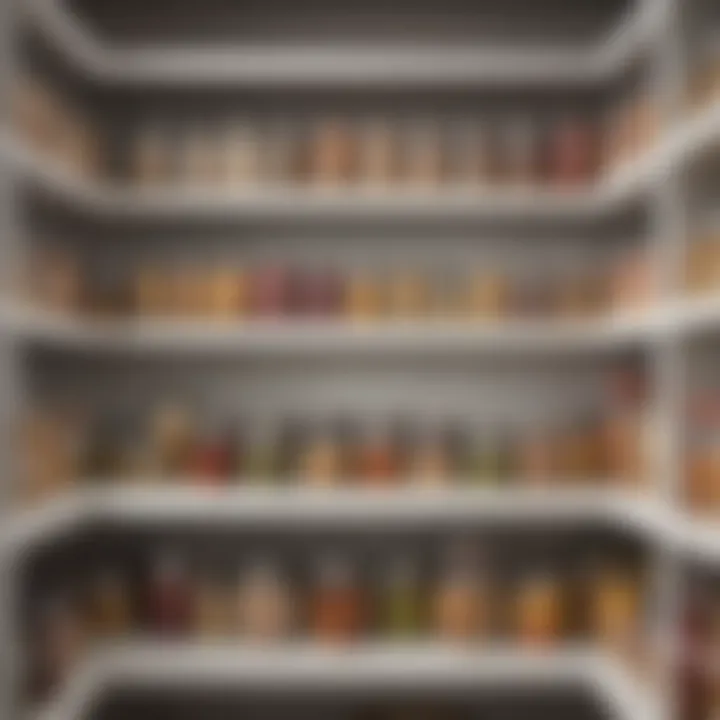 A neatly organized pantry showcasing optimal food storage practices