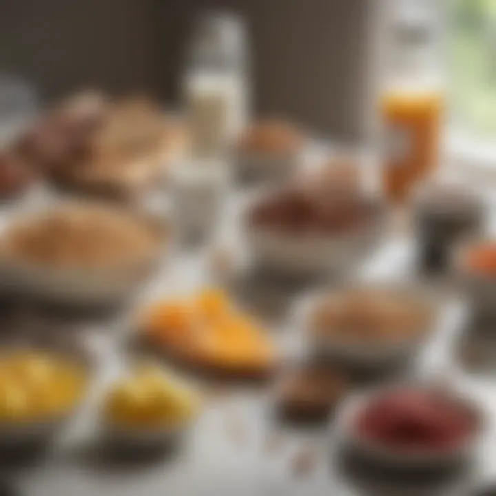 Ingredients rich in protein displayed on a kitchen counter