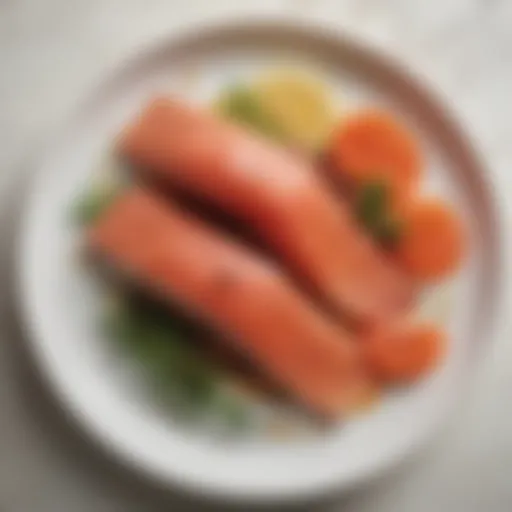 A beautifully plated lox salmon dish with garnishes