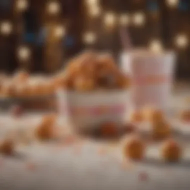 A festive setting with Dunkin' munchkins as part of a celebration or gathering.