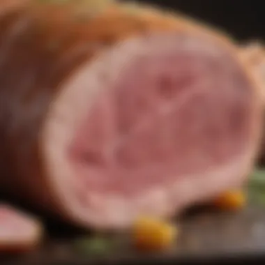 A close-up of a nutritious pork cut, emphasizing the rich color and texture of organic pastured pork.