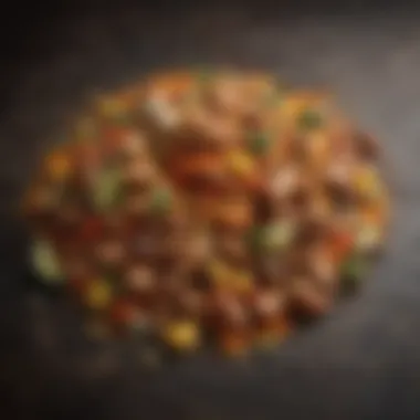 Peruvian Spice Blend An artistic representation of a spice blend used in Peruvian chicken, highlighting its vibrant components.