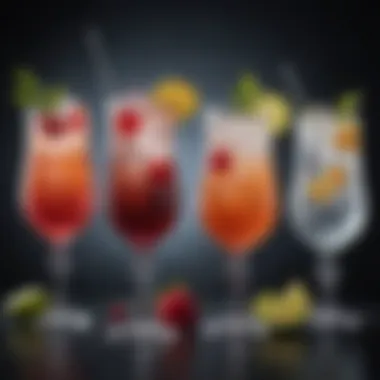 Cocktails Elevated by Soda Water An assortment of cocktails featuring soda water