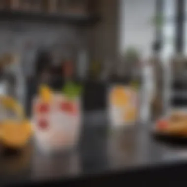Crafting Cocktails at Home with Soda Water A home bar setup with soda water and cocktail ingredients