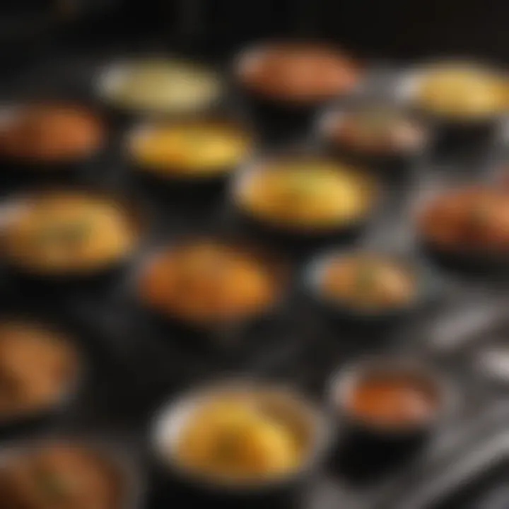Variety of dishes prepared using an air fryer cooking rack.