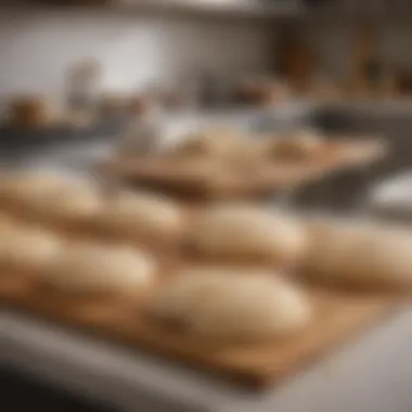 An array of kneading boards of various sizes and materials displayed on a countertop.