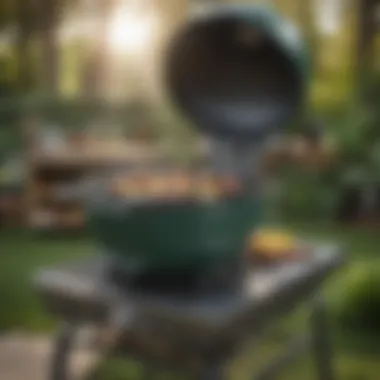 Versatile Cooking Setup on the Extra Large Green Egg Grill A versatile cooking setup on the Extra Large Green Egg Grill