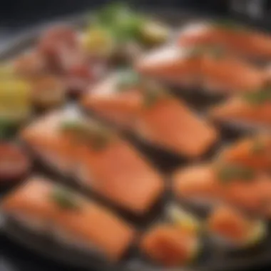 Artistic display of various dishes featuring Atlantic salmon