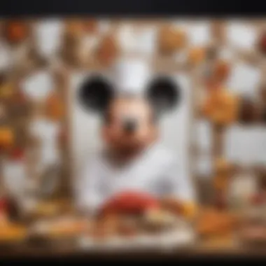 Inspiration Board: The Creative Process Behind Culinary Artistry An abstract depiction of a chef's inspiration board filled with notes and culinary ideas related to the Mickey Pool.