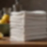 A close-up view of a stack of unpaper towels showcasing their texture and quality