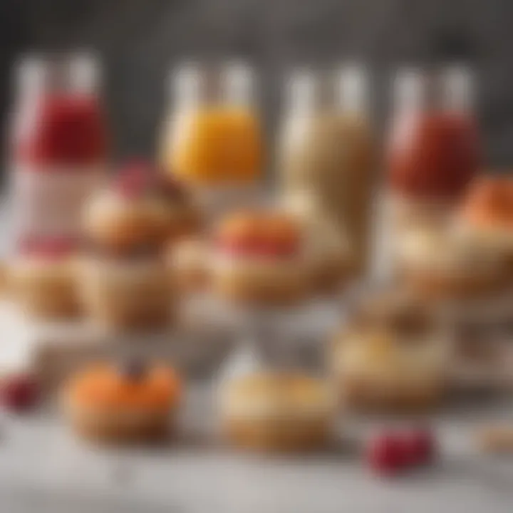 Assortment of gourmet treats packaged as bridal shower favors