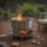 The sleek design of the Solo Stove in a natural outdoor setting