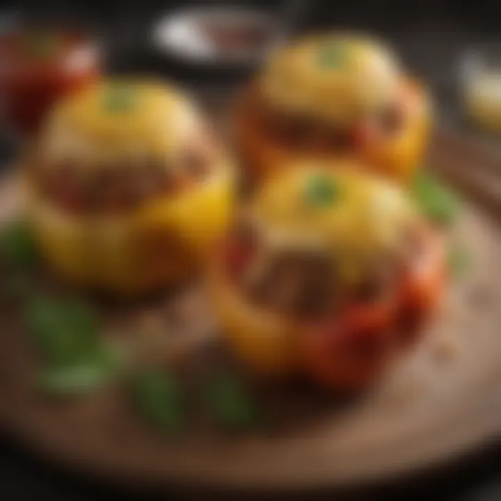 Savory stuffed peppers with hamburger meat