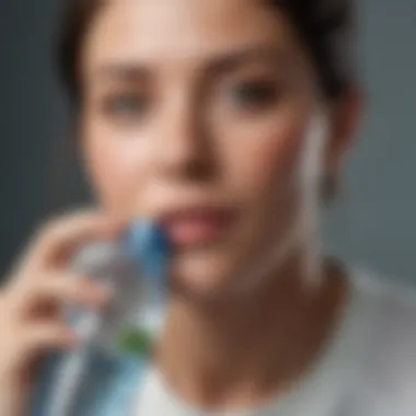 Enjoying Hydration with a Preferred Bottle A person enjoying a hydration routine with their favorite water bottle
