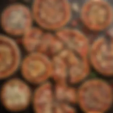 Diverse Assortment of Medium Pizzas Diverse assortment of medium pizzas with various toppings