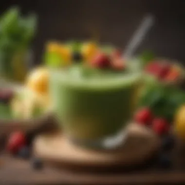 A refreshing green smoothie served in a bowl