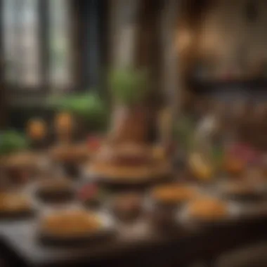 Hogwarts-Inspired Vegan Feast An enchanting spread of plant-based snacks inspired by the Hogwarts feast
