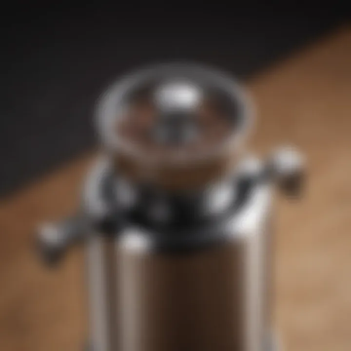 Close-up view of the VSSL Java grinder showcasing its sleek design.