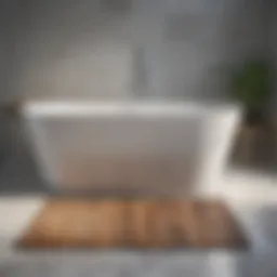 Stylish washable bathtub mat in a modern bathroom setting