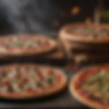 A selection of seasonal pizzas highlighting the restaurant's fresh offerings