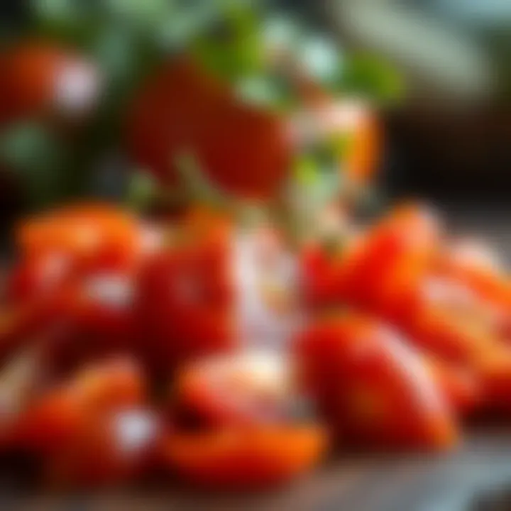 Chopped tomatoes showcasing vibrant color and texture, essential for Wendy's chili.