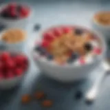 A vibrant bowl of Greek yogurt topped with fresh berries and nuts