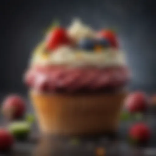 Decorative big cupcake with assorted toppings