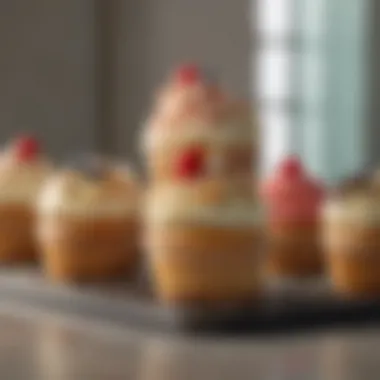 Variety of big cupcakes showcasing different flavors