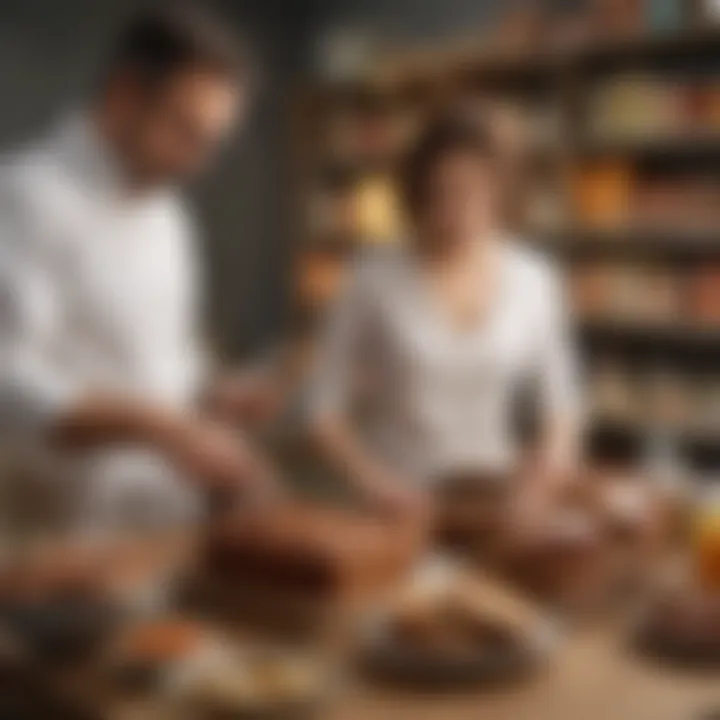 Health-conscious shopper examining ingredients of date nut bread