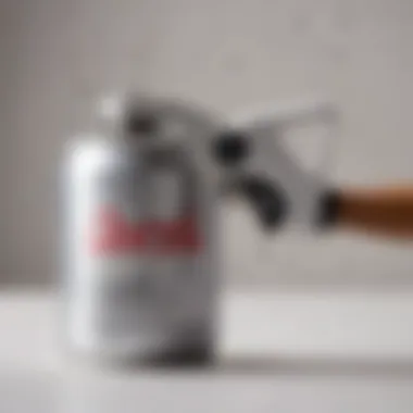 Close-up of the electric can opener in action, opening a can