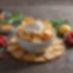 Yogurt chips in a bowl with a variety of baking ingredients
